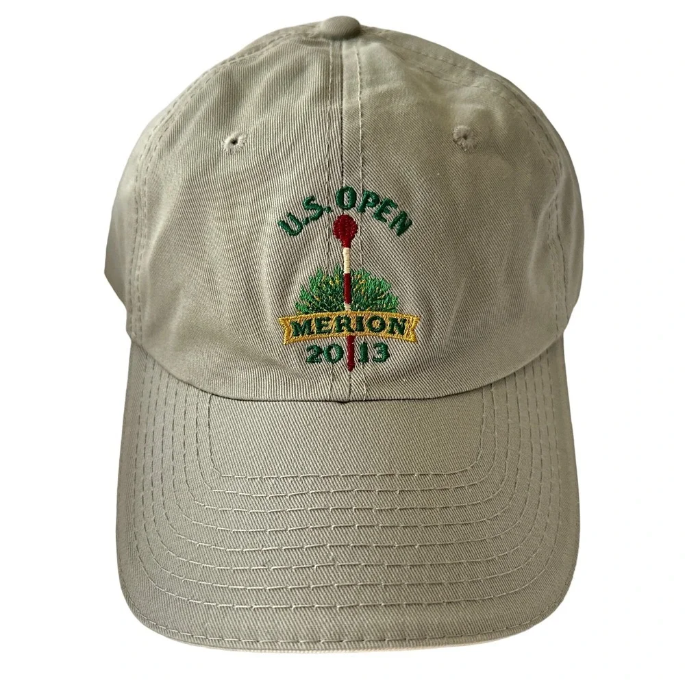 US Open Merion Golf Club 2013 Adult Hat Beige Adjustable USGA Member‎ Cotton Cap